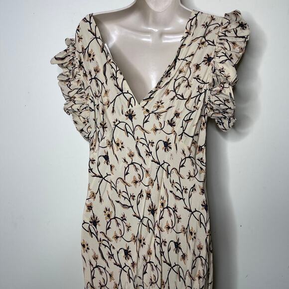 Doen Brindille cream scroll print maxi dress sz L - Picture 6 of 9